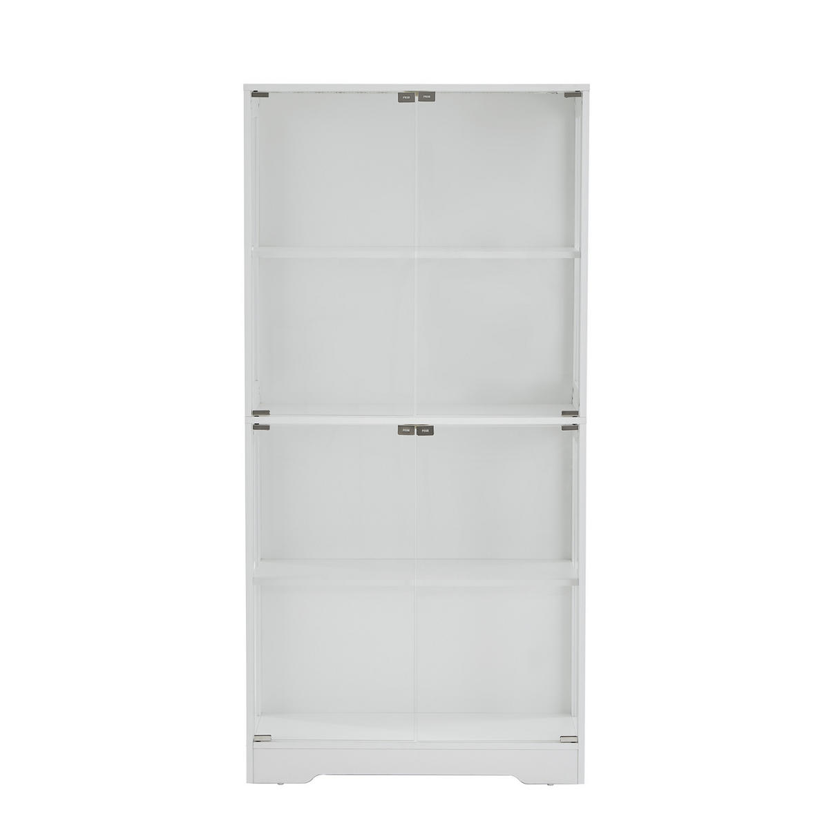 STAKLENA vitrina 80/35/165 cm bijela od MDF-a i stakla s LED rasvjetom i senzorom pokreta - bijela, drvni materijal (80/165/35cm) - OKWISH