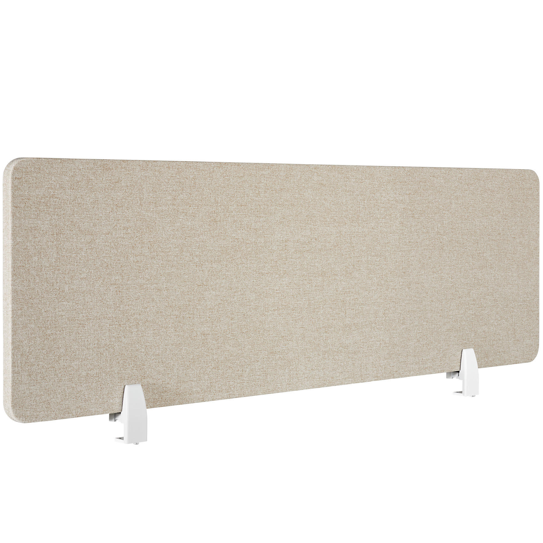 TRENNWAND für Schreibtisch Noisy,inkl. 2 Befestigungsklemmen,beige - Beige, Kunststoff (2.2/160/40cm) - tectake