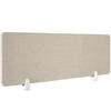 TRENNWAND für Schreibtisch Noisy,inkl. 2 Befestigungsklemmen,beige - Beige, Kunststoff (2.2/130/40cm) - tectake