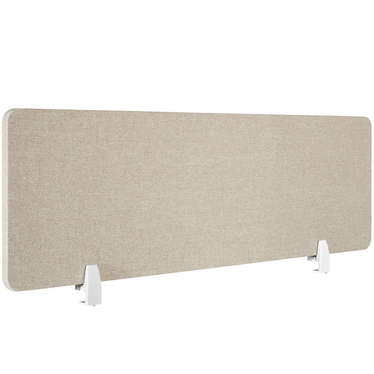 TRENNWAND für Schreibtisch Noisy,inkl. 2 Befestigungsklemmen,beige - Beige, Kunststoff (2.2/160/40cm) - tectake