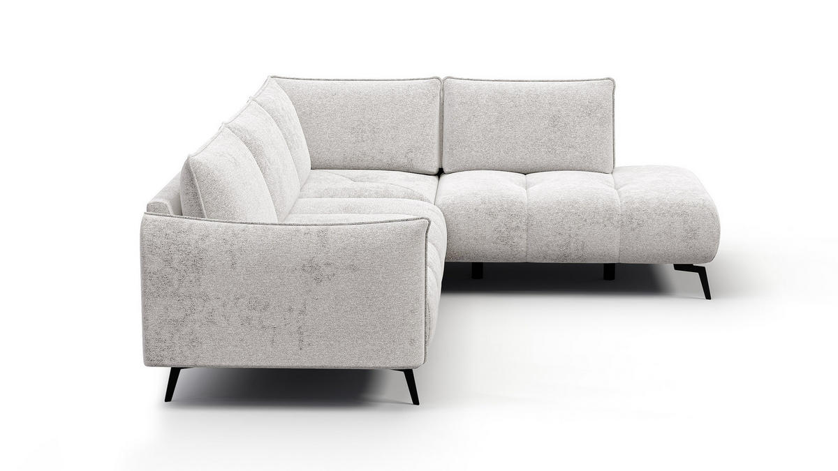 ECKSOFA AERA 5-Sitzer rechts, ecru - Ecru/Schwarz, Holz/Textil (268/206cm) - Wozimo