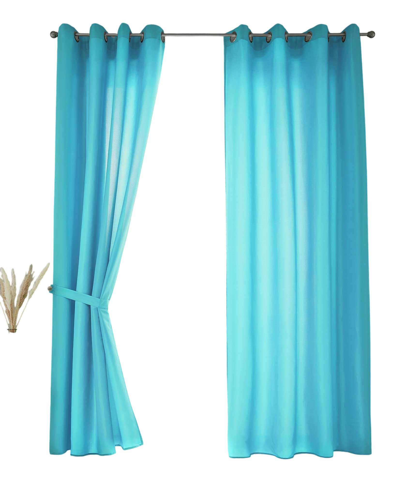 VORHANG 2ER SET BERLIN HxB 245x140cm Türkis - Türkis, Textil (140/245/245cm) - Gardinenbox