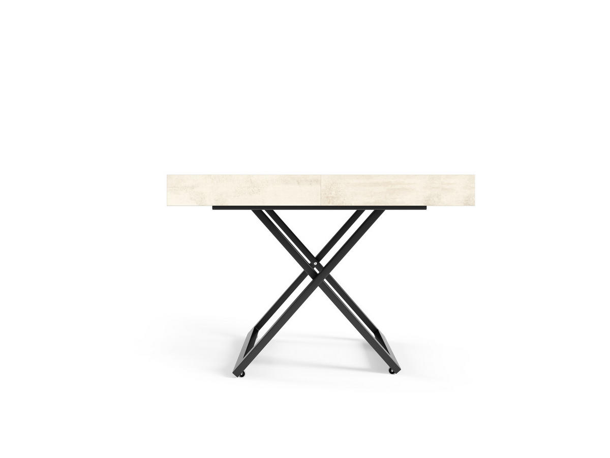 COUCHTISCH SANNA U - Goldfarben/Creme, Holzwerkstoff/Metall (80/120/27cm) - Meblini