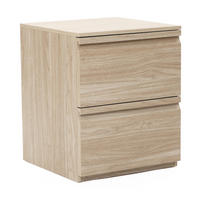 NACHTTISCH Holz mit 2 Schubladen, Holzoptik | B40 x T40 x H49 cm - Hellbraun, Holzwerkstoff (39.5/48.5/39.5cm) - Hometopia