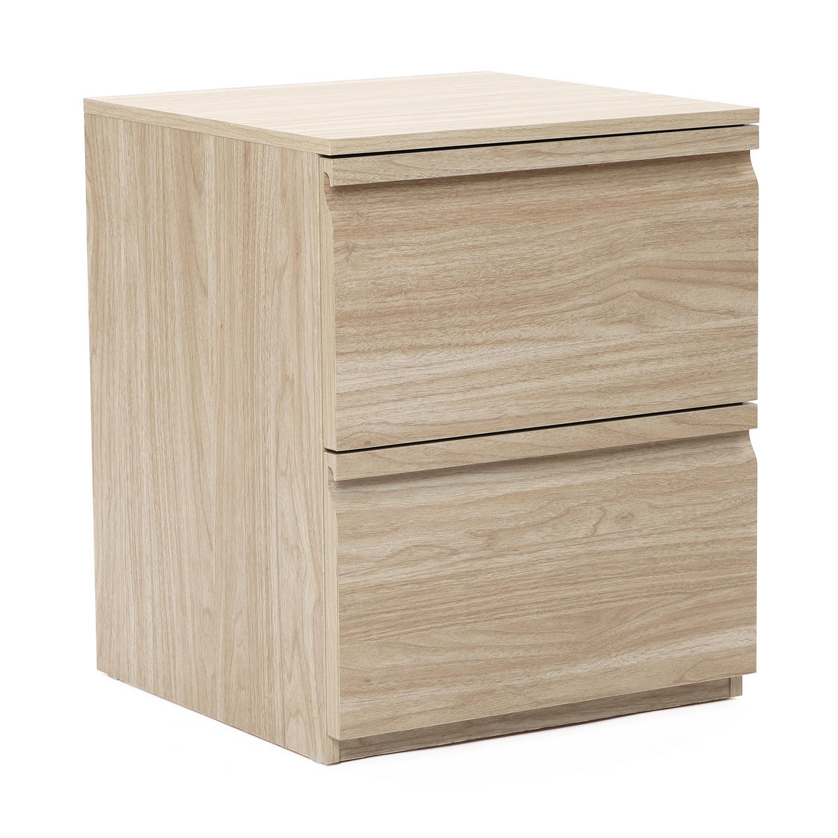 NACHTTISCH Holz mit 2 Schubladen, Holzoptik | B40 x T40 x H49 cm - Hellbraun, Holzwerkstoff (39.5/48.5/39.5cm) - Hometopia