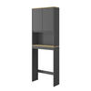 TOILETTENSCHRANK Livia Anthrazit 60 x 163 cm - Anthrazit/Naturfarben, Holzwerkstoff (60/163/20cm) - Vicco