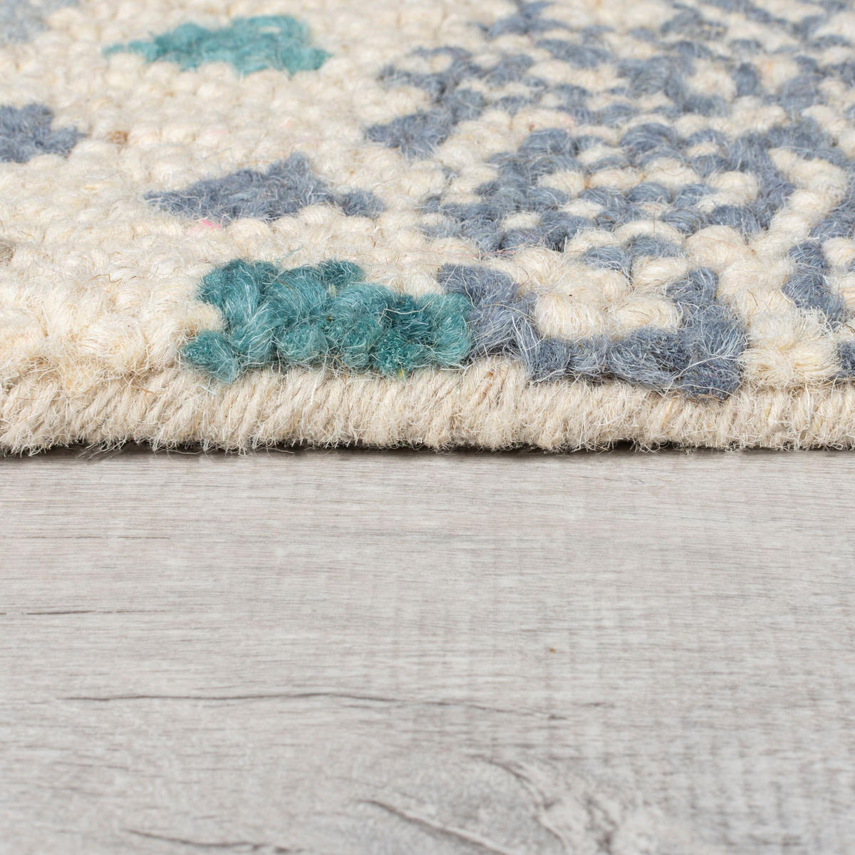 WOLLTEPPICH Patchwork, Wohnzimmer Blau Rechteckig 200x290 - Blau, Textil (200/290cm) - KADIMA DESIGN