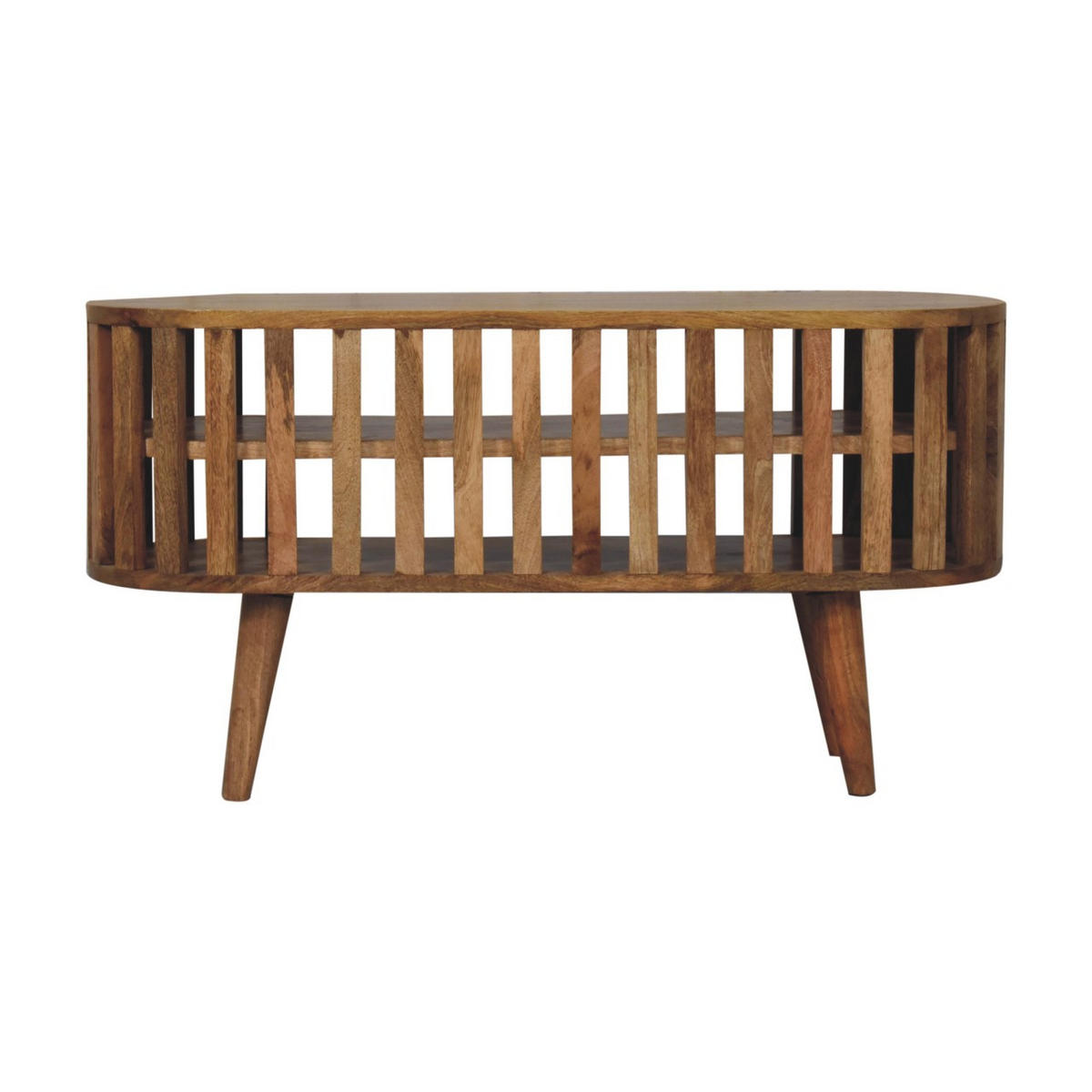 TV-MÖBEL Mini Ariella, 2 Offene Regale, Hellbraun - Hellbraun/Beige, Mangoholz/Holz (88/47/30cm) - Artisan Furniture