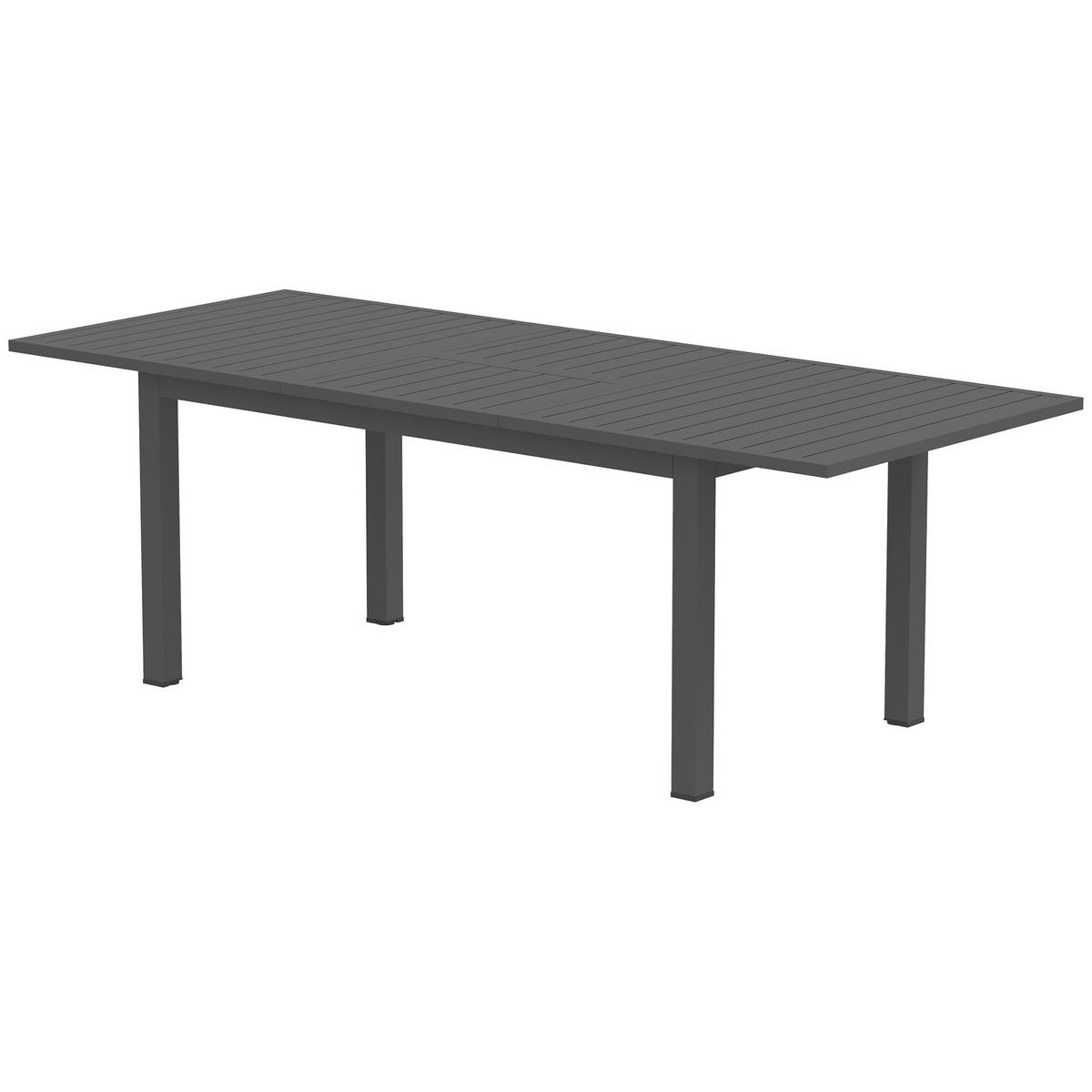 GARTENTISCH DE-07370 erweiterbar 160/220 cm Grau - Grau, Metall (220/90/73cm) - ComfortXL