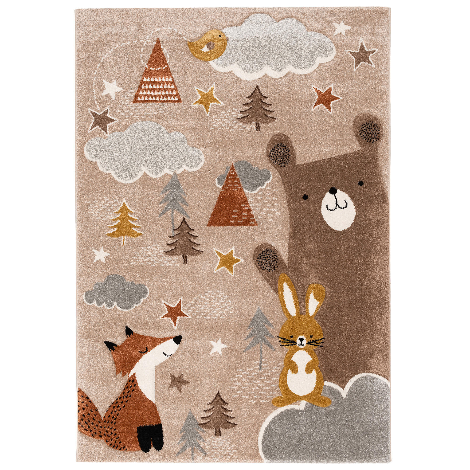 KINDER TEPPICH MAUI KIDS FUCHS UND BÄR - Braun, Textil (160/230cm) - Pergamon