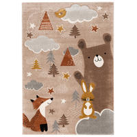 KINDER TEPPICH MAUI KIDS FUCHS UND BÄR - Braun, Textil (80/150cm) - Pergamon