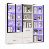 VITRINE mit LED-Beleuchtung 140 x 40 x 160 cm Weiß 2-teilig - Weiß, Holzwerkstoff (40/160/140cm) - Beauniv
