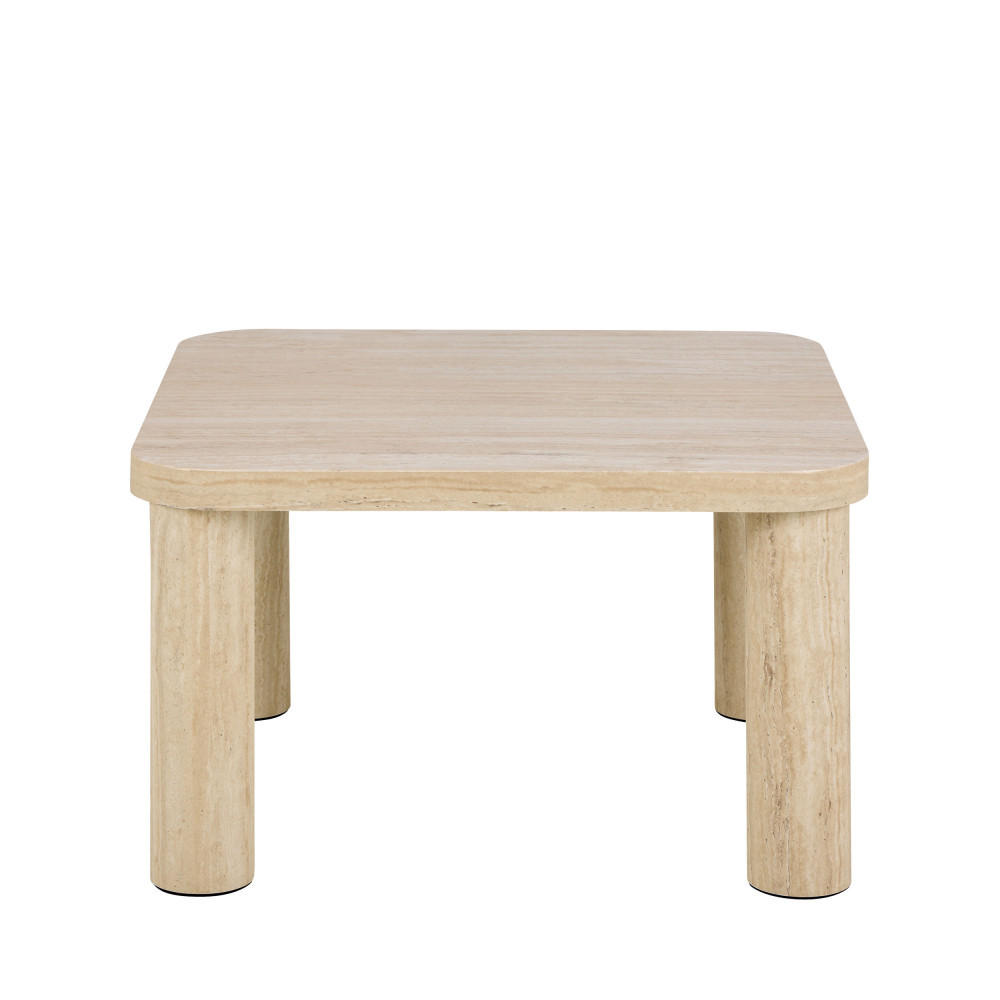 COUCHTISCH - Travertin - Beige - Beige, Stein (60/60/36cm) - Drawer