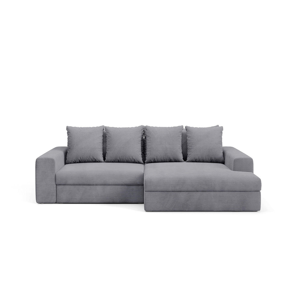 ECKSOFA Paola 3 Sitzplätze Hellgrau - Grau, Holz (272/167cm) - Petits-meubles