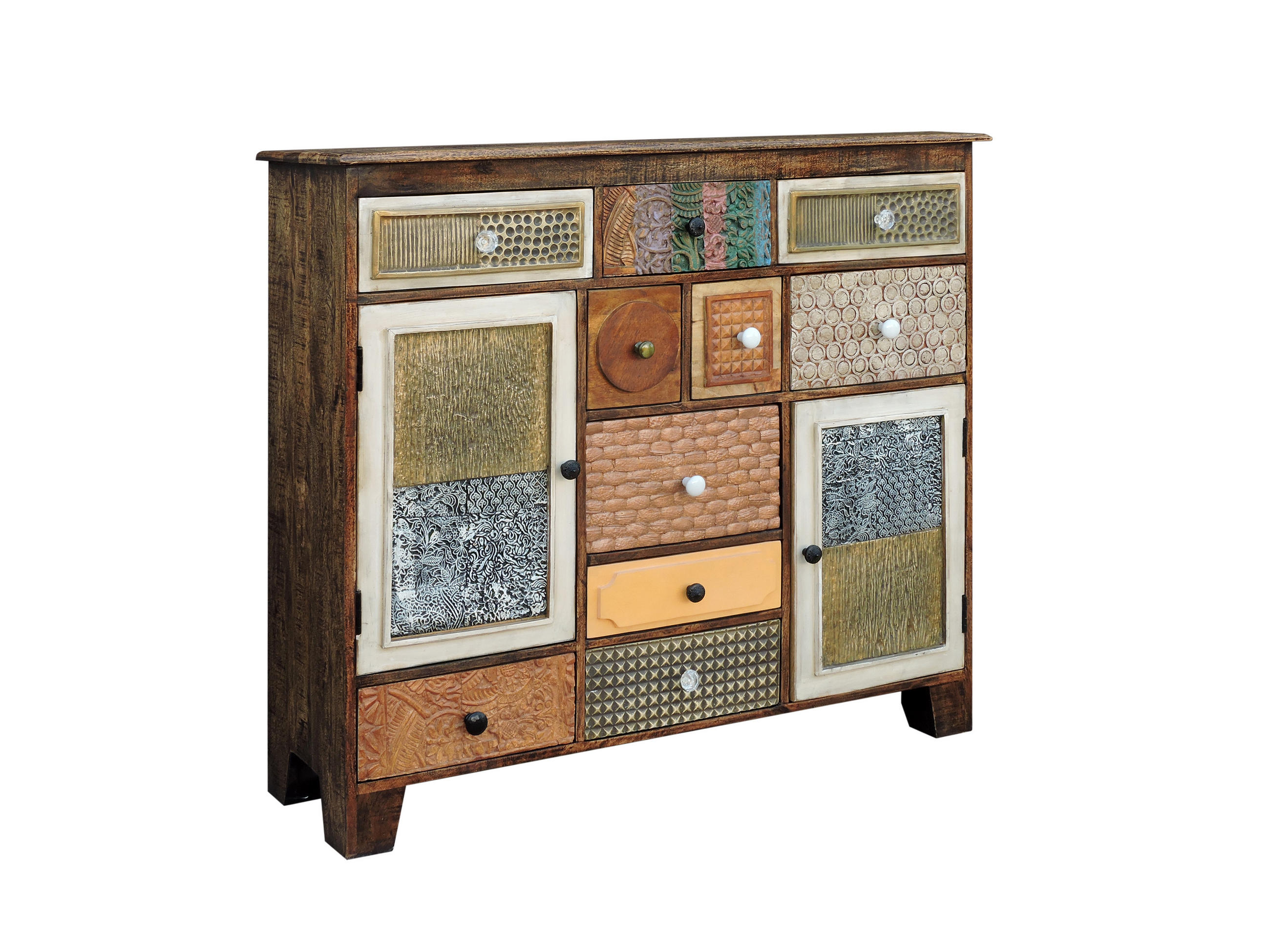 SIDEBOARD Ivar Holz Mehrfarbig 111x125x35cm - Multicolor, Holz (125/111/35cm) - DELUKE