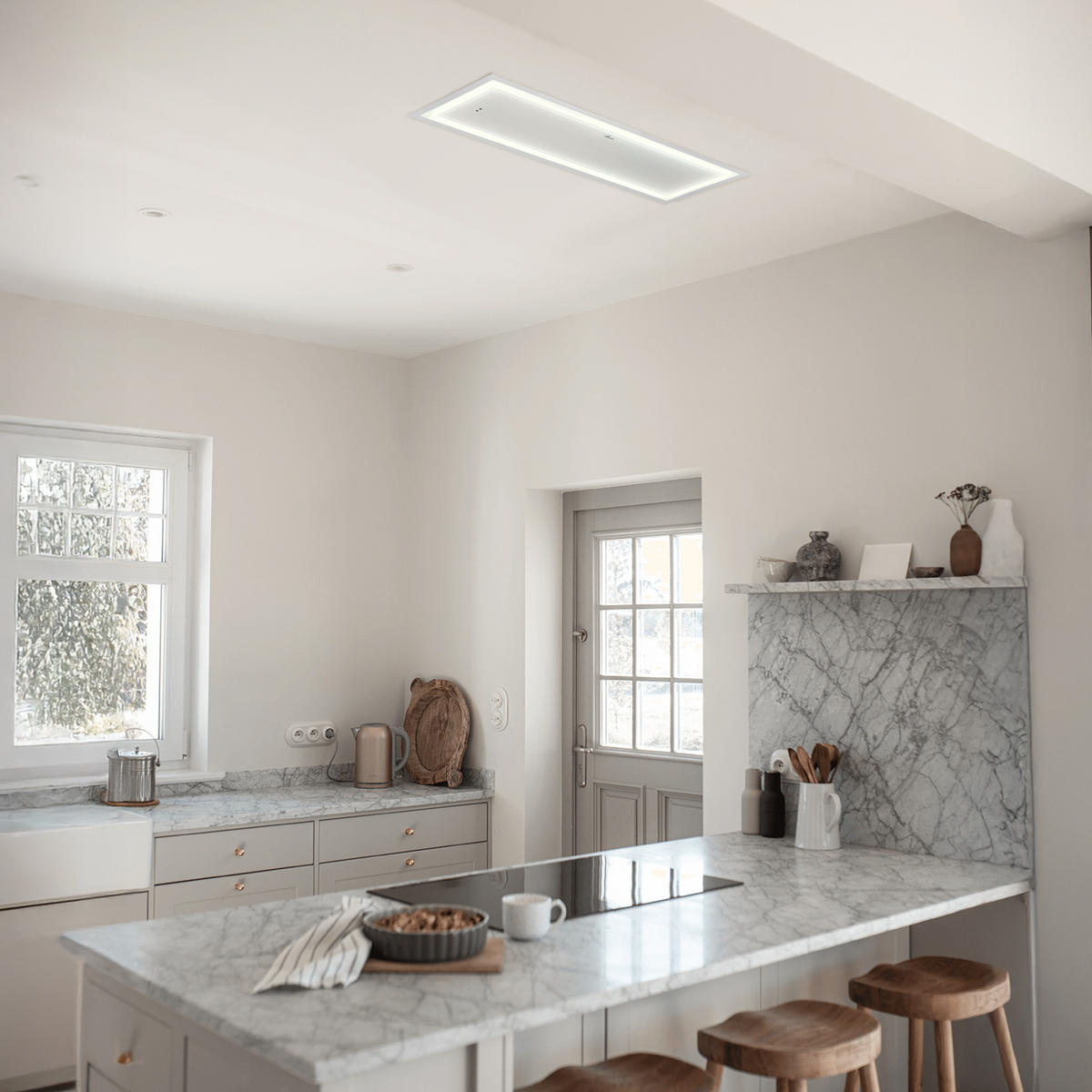 DUNSTABZUGSHAUBE GCH 974 WH 90 Diamond 90 cm Weiß - Weiß, Metall (90/32/30cm) - Gurari