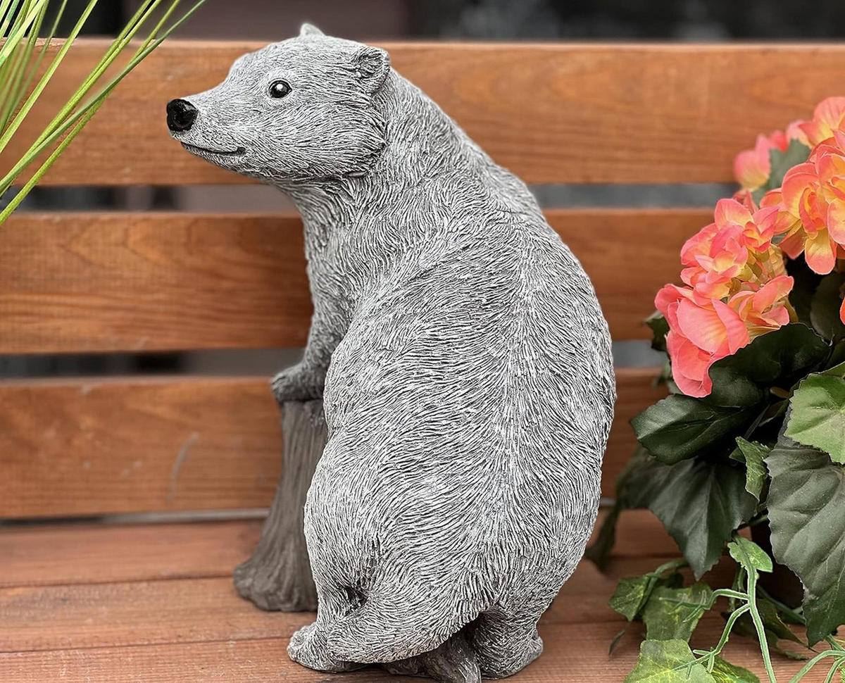 STEINFIGUR Dachs frostfest wetterfest Steinguss - Grau, Stein (18/24/15cm) - stoneandstyle