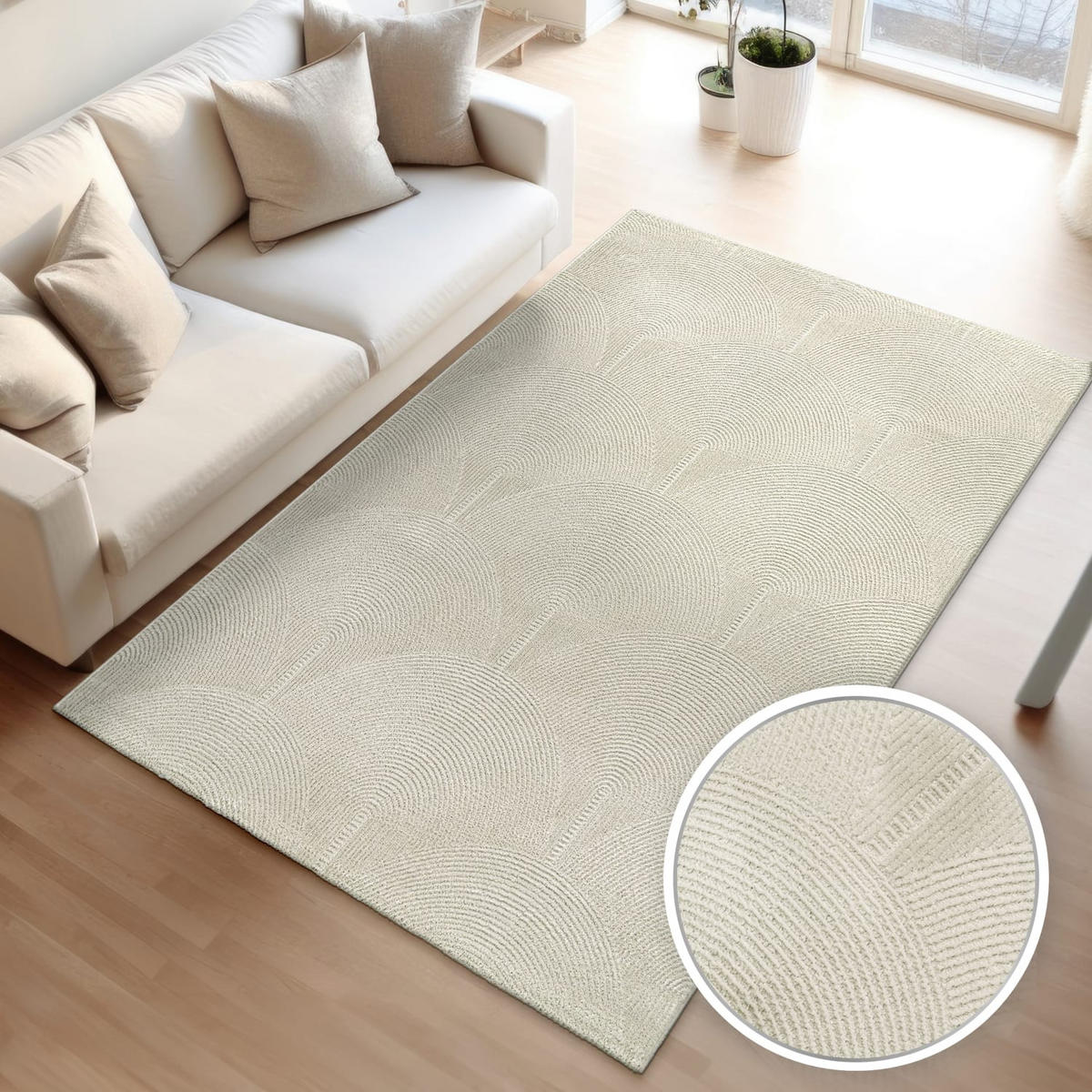 FLACHWEBETEPPICH Boho Creme 80 x 150 cm - Creme, Kunststoff (80/150cm) - TT Home