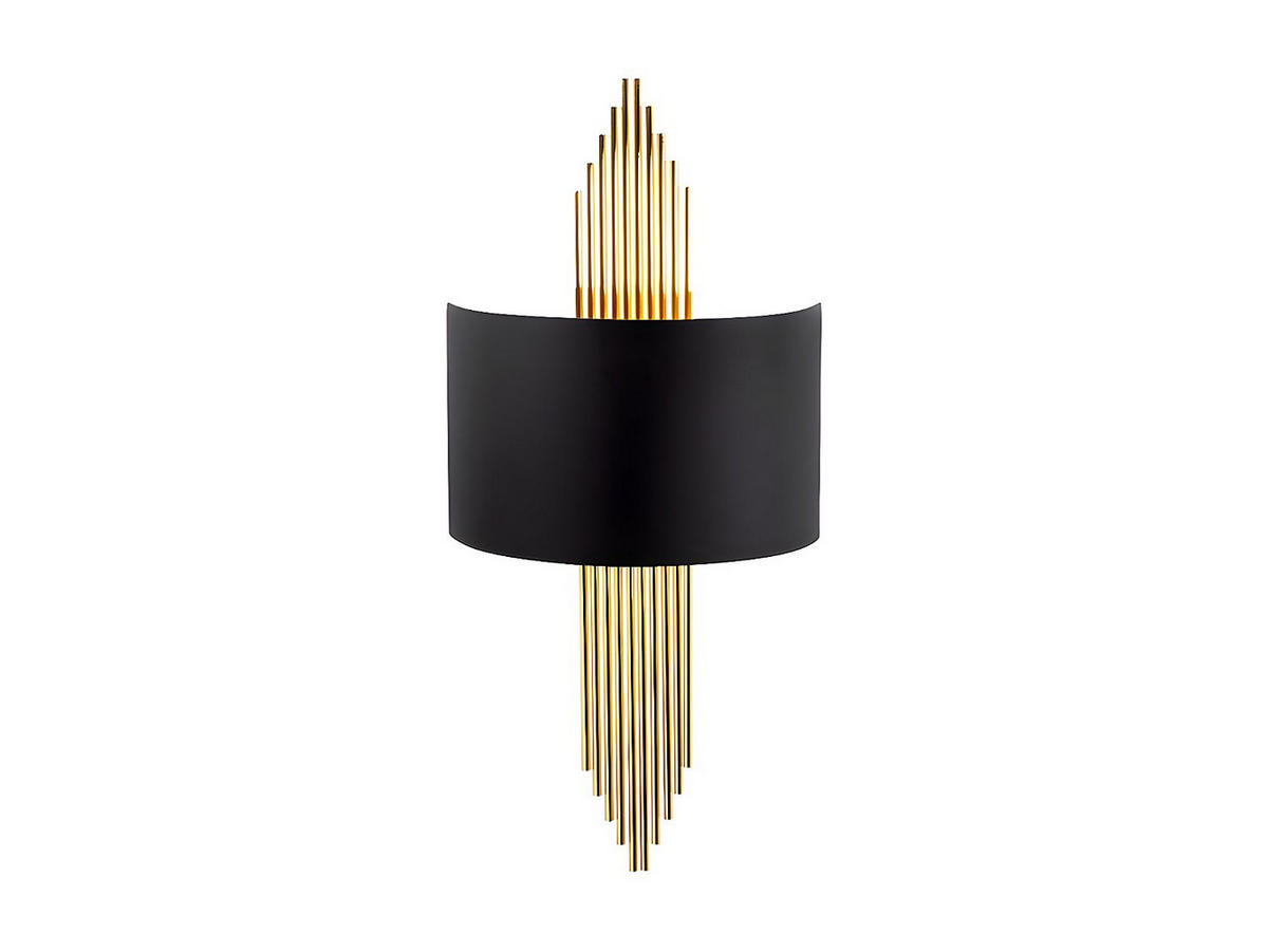 WANDLAMPE - 22 cm x 10 cm - metall - schwarz, goldfarben Sangarius - Goldfarben/Schwarz, Metall (22/75/10cm) - Vente-Unique