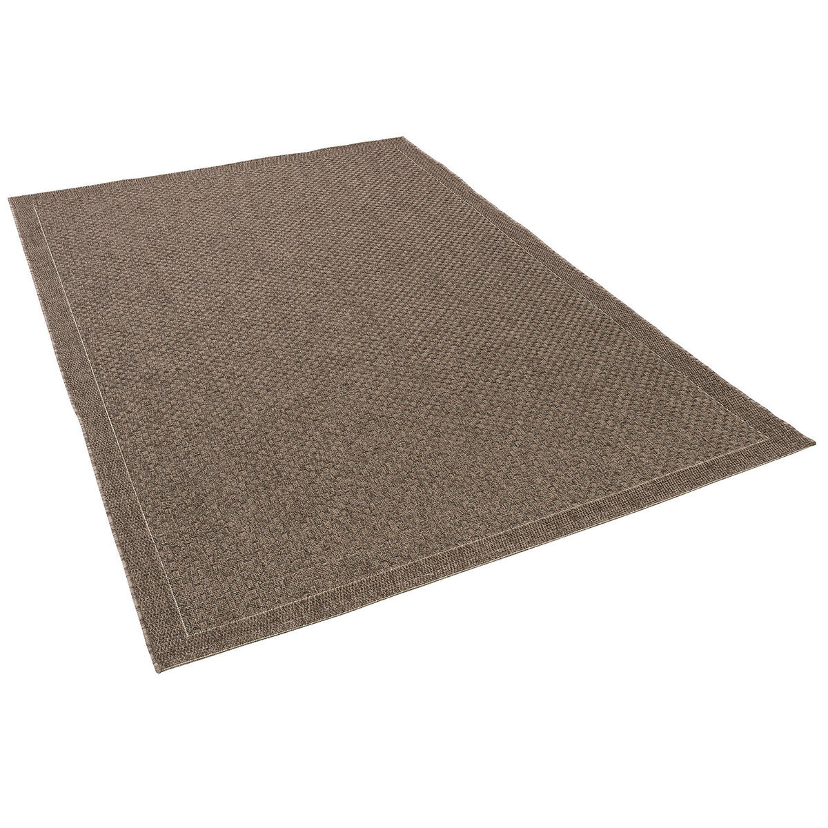 IN & OUTDOOR TEPPICH NATUR PANAMA BORDÜRE - Dunkelbraun, Textil (80/150cm) - Pergamon