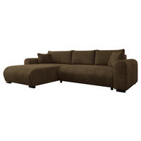 ECKSOFA Merkos - Dunkelbraun/Schwarz, Holz/Textil (285/188cm) - MIRJAN24