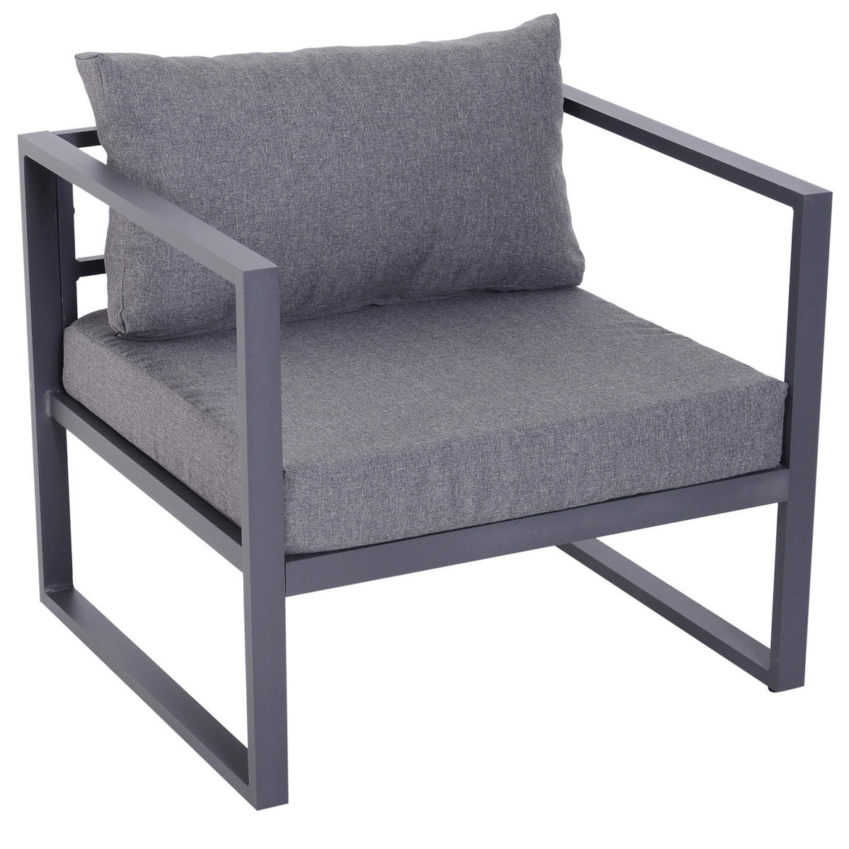 GARTENSET, Aluminium, Grau - Grau, Metall - Outsunny