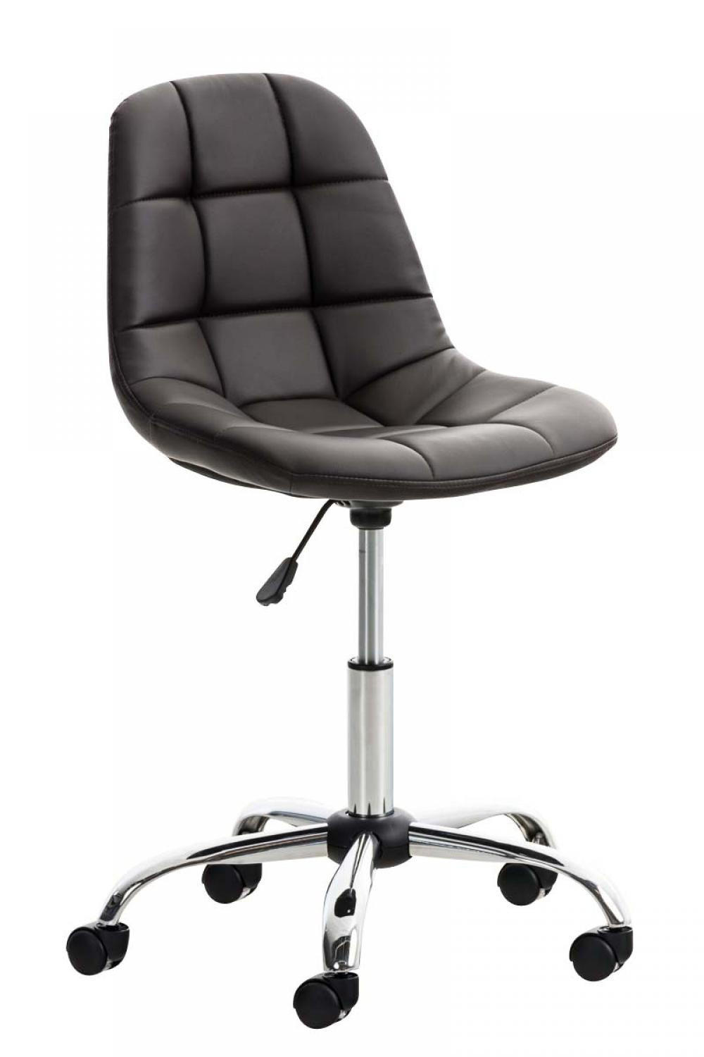 DREHSTUHL Lederlook braun - Chromfarben/Braun, Textil/Metall (55/79/55cm) - CLP