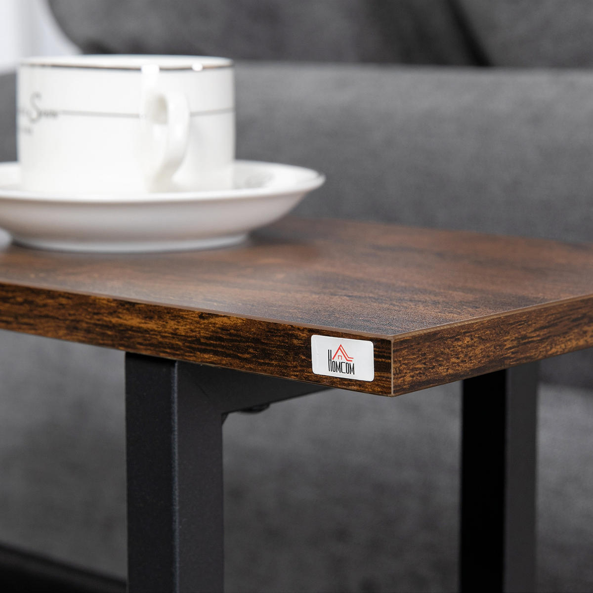 BEISTELLTISCH 49/19/55 cm dunkelbraun aus Polyester mit Stofftasche - Braun, Textil (49/19/55cm) - OKWISH