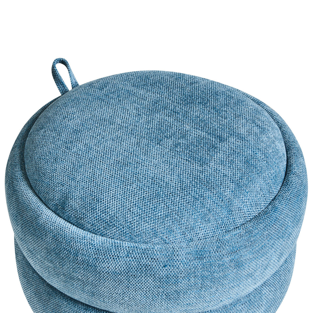 POUF mit Stauraum Chenillegewebe Blau Hawley - Blau, Textil (40/41/40cm) - Beliani