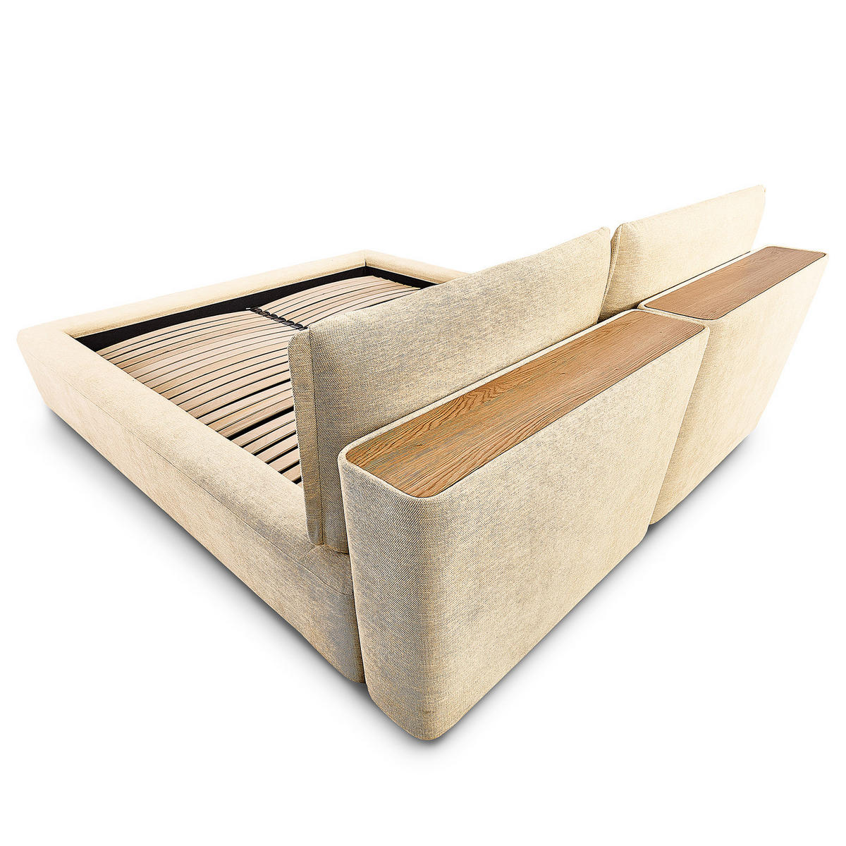 POLSTERBETT - Creme, Textil (140/200cm) - home24