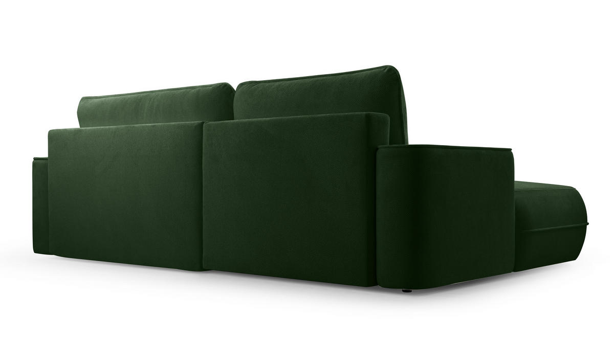 ECKCOUCH L Form Peoni Grün 267/168/87 cm mit Schlaffunktion L - Schwarz/Grün, Kunststoff/Textil (168/267cm) - AX Living