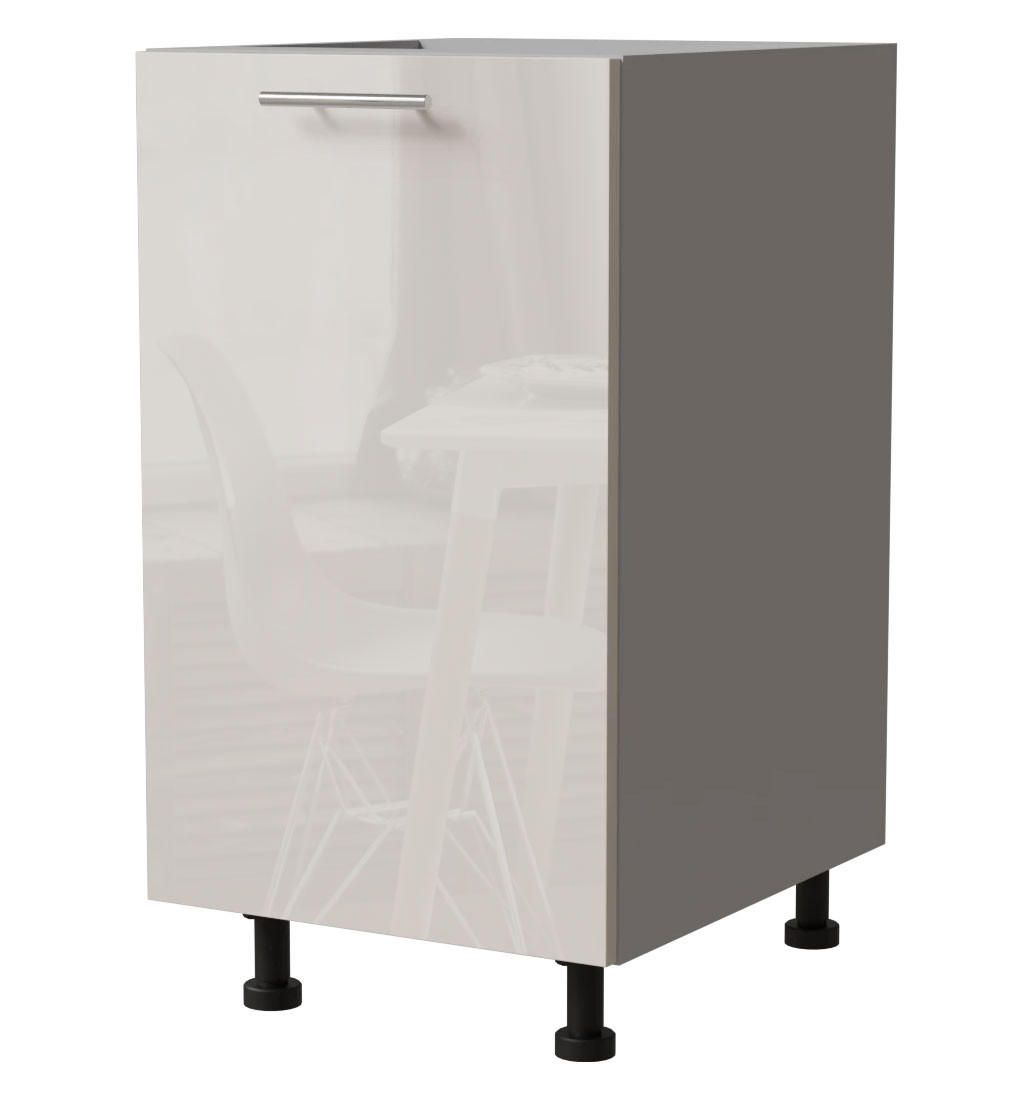 Feldmann-Wohnen Unterschrank Creme, Grau 45x82x50 cm