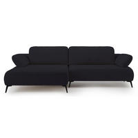 ECKSOFA Avolla Anthrazit links - Schwarz, Textil/Metall (284/186cm) - Selsey