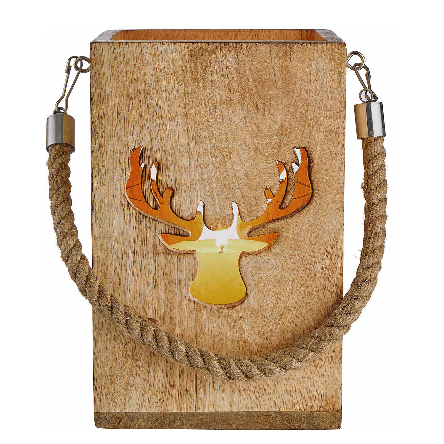 LATERNE Forest - Braun, Holz (16/24/16cm) - Butlers