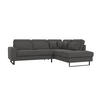 ECKSOFA Zuri Grau Samt - Schwarz/Grau, Holz/Kunststoff (290/231cm) - S-Style Möbel