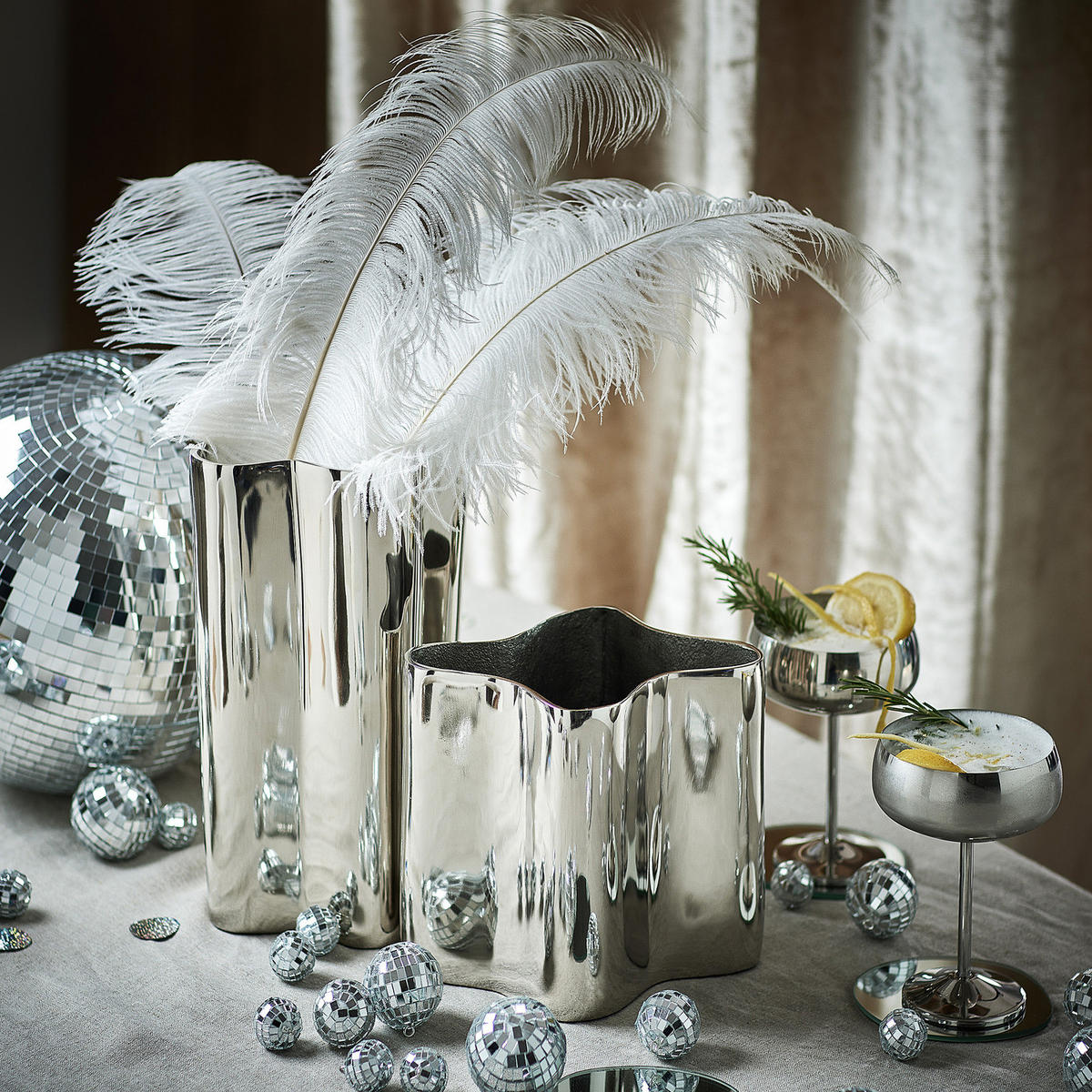 VASE Chrome - Silberfarben, Metall (30cm) - Butlers
