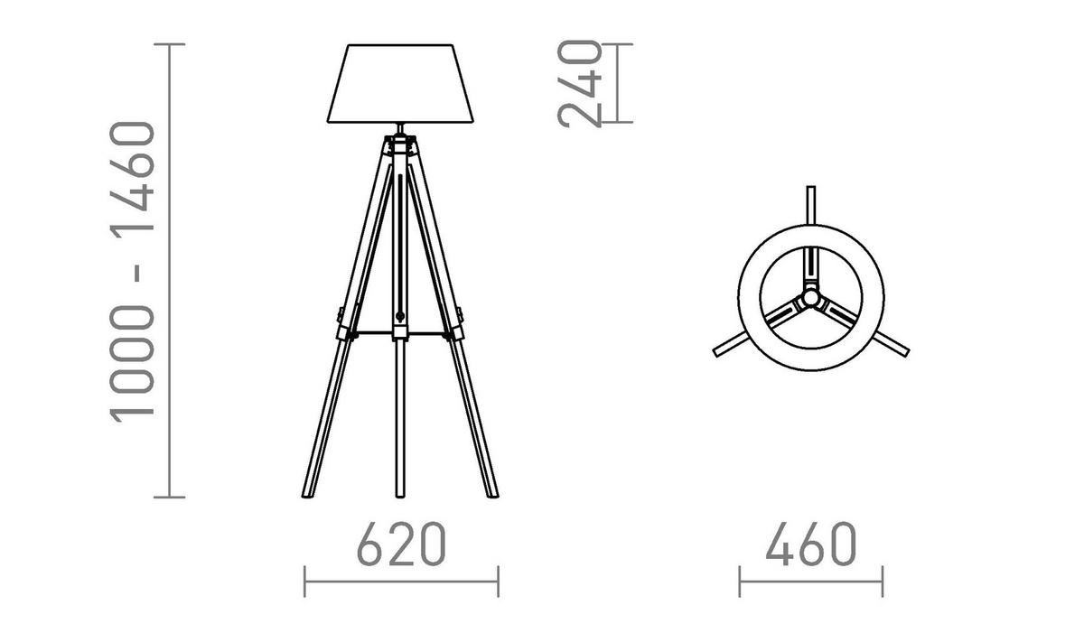 STEHLEUCHTE ALVIS/AMBITUS 46 Weiß 15 W - Weiß, Metall (25/25/160cm) - Rendl