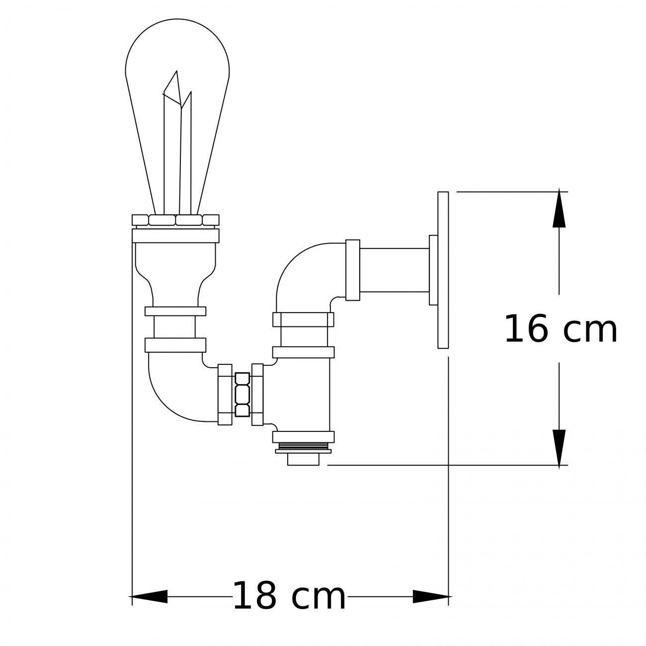 WANDLEUCHTE Lumi, Rost, 19cm - Rostfarben, Metall (15/19/9cm) - KOSILUM