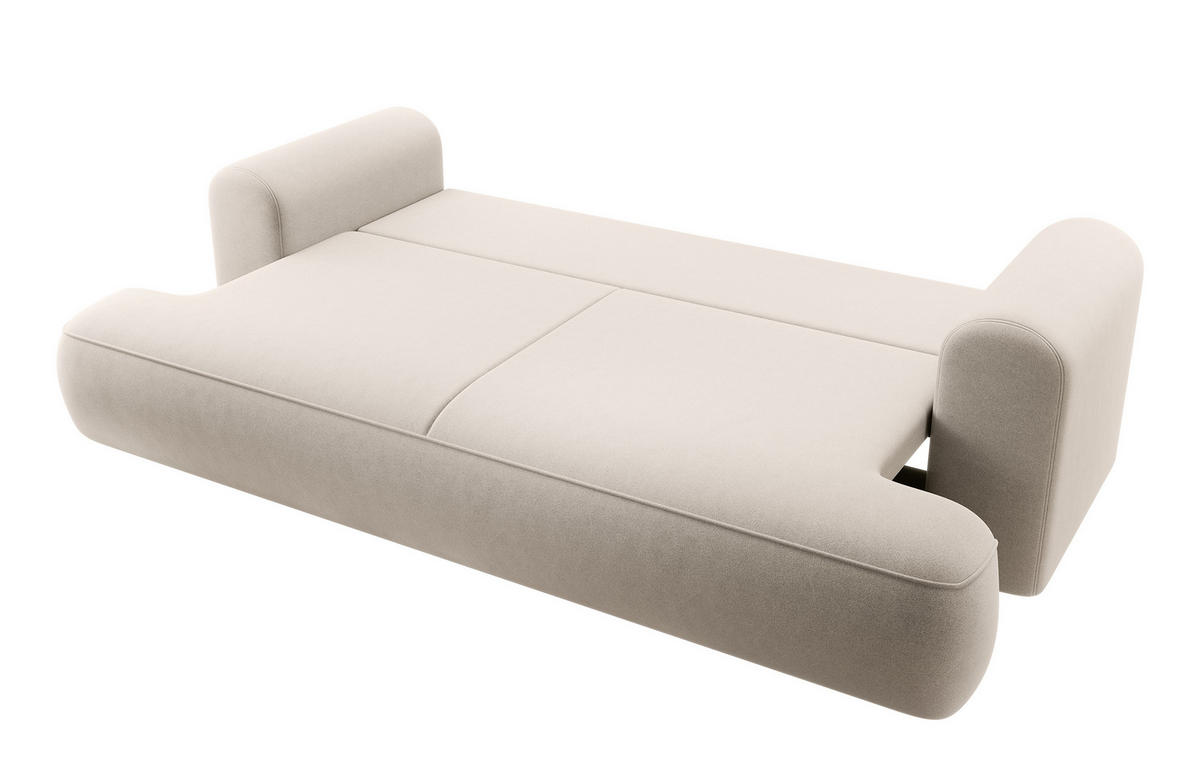 SCHLAFSOFA Ovo Hellbeige Velours - Beige, Textil (250/97/110cm) - Selsey