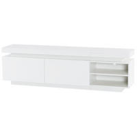 TV-LOWBOARD aus Spanplatte 170x35x50 cm Weiß mit LED-Beleuchtung, Kabelmanagement und Stauraum - Weiß, Holzwerkstoff (170/50/35cm) - Modfu