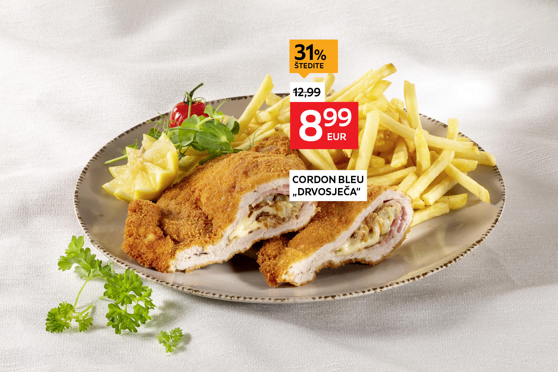 Cordon Bleu "Drvosječa" umjesto 12,99 € nova cijena 8,99 € Štedite 31%