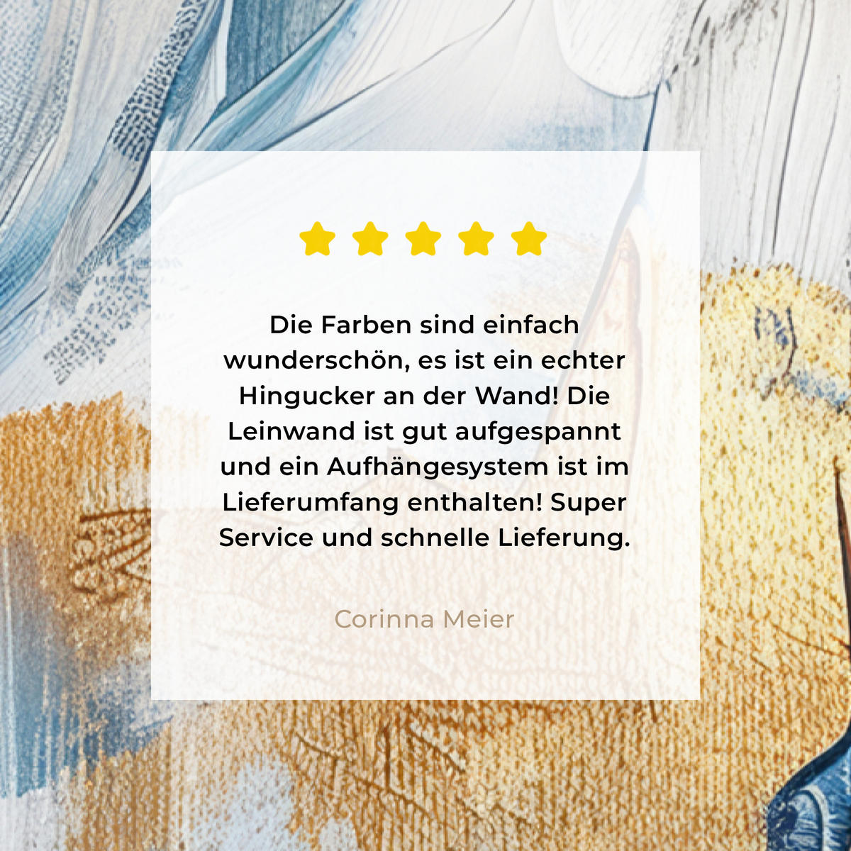 LEINWANDBILD Gold - Blau - Aquarell - Kunst - Modern 20x30 cm - Hellblau, Textil (20/30cm) - MuchoWow