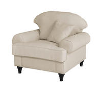 SESSEL beige Landhaus, Loungesessel 110 cm - Beige/Braun, Holz/Textil (110/95/100cm) - Furn.Design
