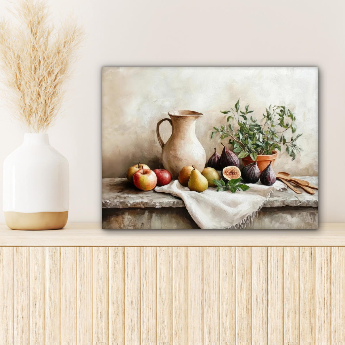 LEINWANDBILD Obst - Kräuter - Ländlich 40x30 cm - Naturfarben, Textil (40/30cm) - MuchoWow