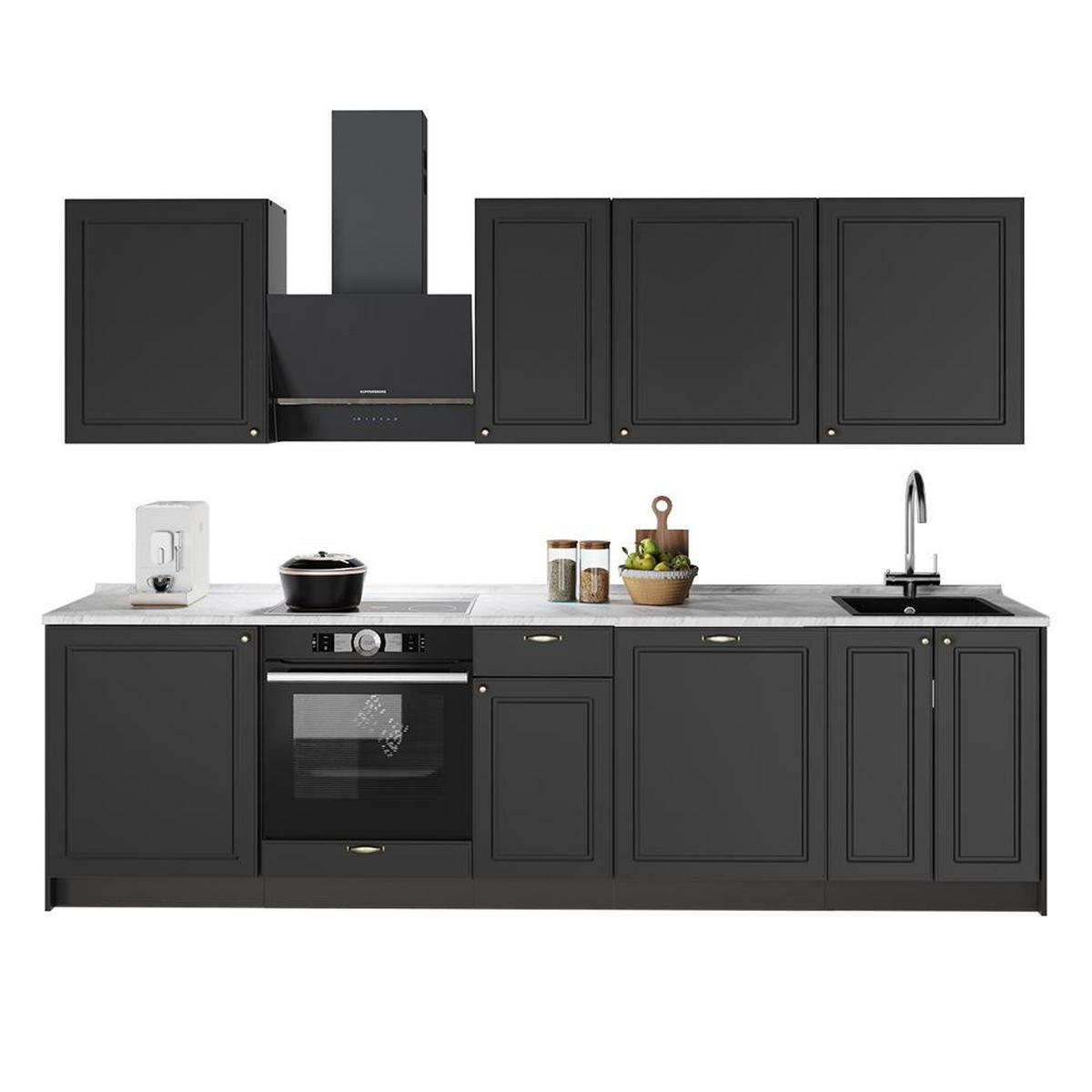 KÖK Fame-Line, Herrgård i antracitguld/antracit, 280 cm, AP Oak - Antracit, Träbaserade material (280/206.8/60cm) - Vicco