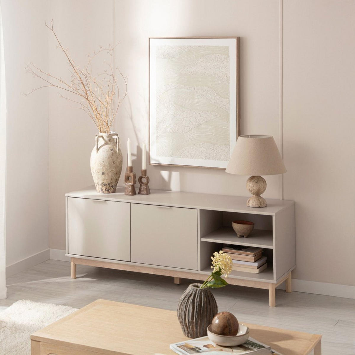 TV-ELEMENT Elian Grau 140 cm x 53 cm - Grau, Holzwerkstoff (140/53/38cm) - Klast Home