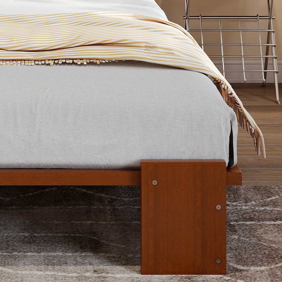 BETT mit gepolsterter Rückenlehne 90x200 cm Dunkelbraun - Dunkelbraun, Holz (90/200cm) - Meubliv