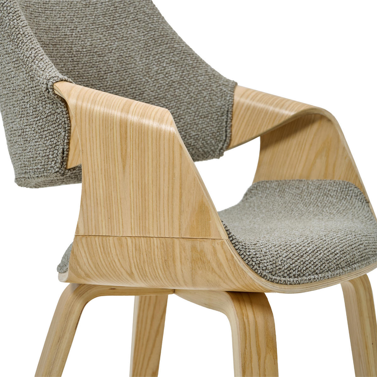 ESSZIMMERSTUHL EMBRACE CUDDIE aus Eiche und Stoff 55x56x82 (2er-Set) - Braun, Holz/Textil (56/82/55cm) - Elementi