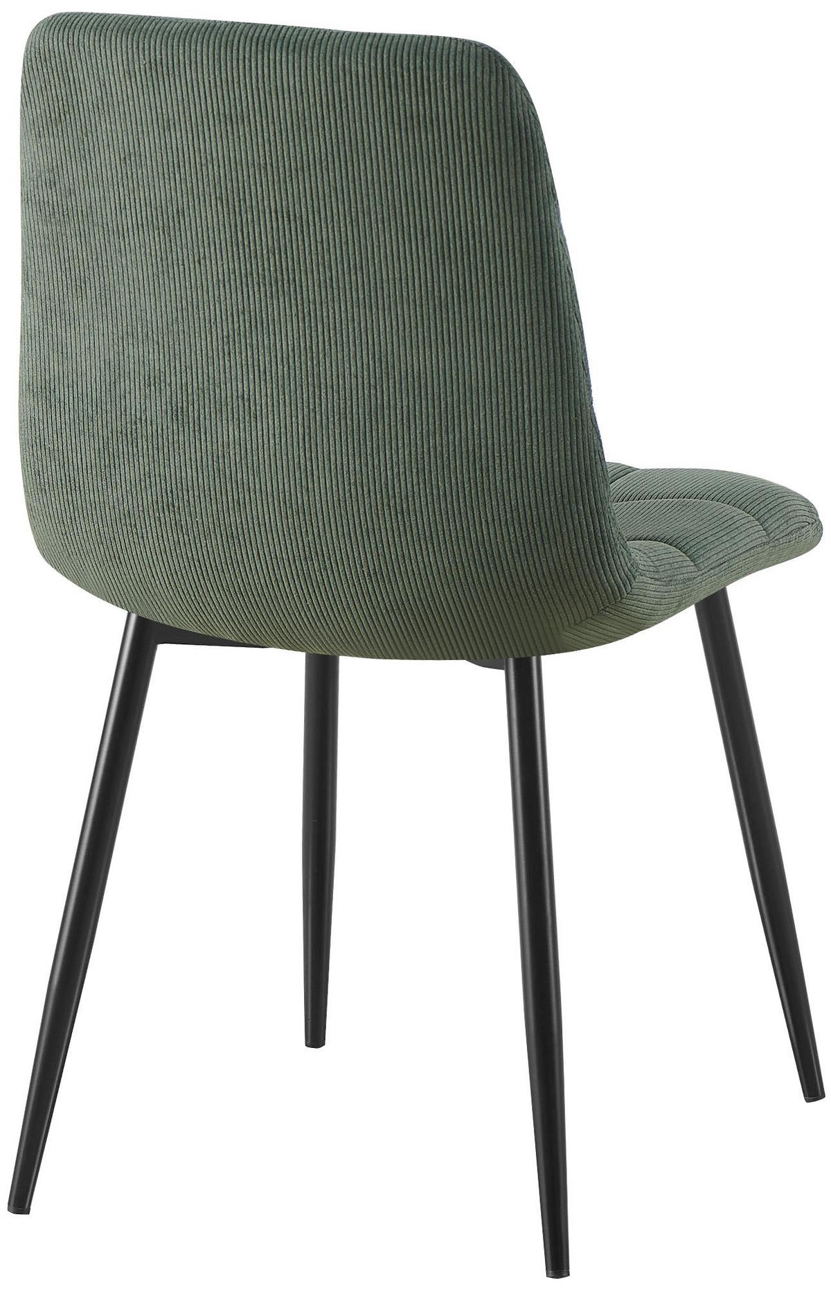 ESSZIMMERSTUHL 2er Set Fanor Cord Grün Wohnzimmerstuhl - Grün, Textil (45/84/55cm) - DELUKE