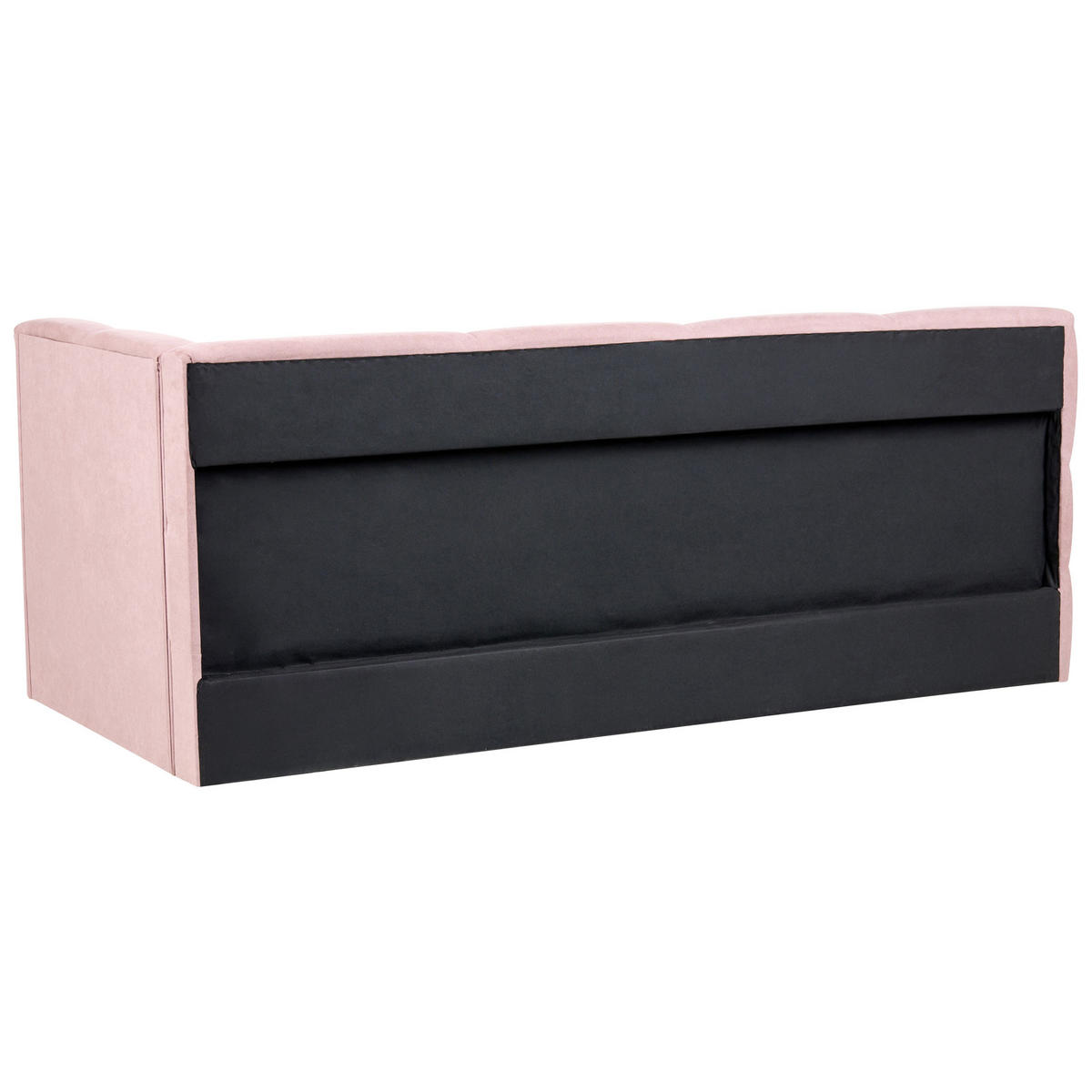 TAGESBETT Stoff 90/200 cm mit Stauraum rechtsseitig Rosa Jacou - Pink, Textil (90/200cm) - Beliani